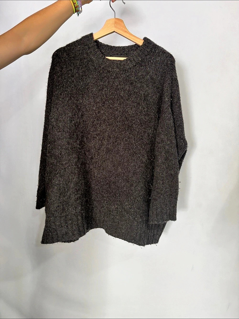 Jenni Kayne Alpaca Cocoon Crewneck Sweater Gray - Size S